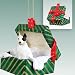 Pit Bull Terrier Green Gift Box Dog Ornament - White