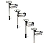 4 x GARDEN STAINLESS STEEL SOLAR SPOTLIGHTS SPOT LIGHTS