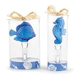 Tropical Reef Glass Seahorse Wine Bottle Topper Stopper
