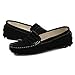SUNROLAN Rebacca Women's Suede Leather Driving Moccasins Slip-On Penny Loafers Boat Shoes Flats