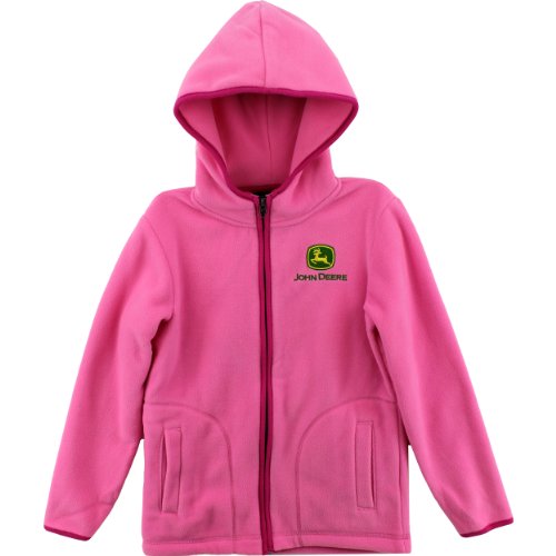 John Deere Girls Pink Polar Fleece Hoodie Jacket
