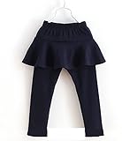 (メリット)R.meritto 女の子 ベビー スカッツ レギンス付き スカート 【ウエストゴムでお着替えが楽ちん！ 着回し抜群だから日常使いにおすすめ】 こども パンツ b047 (80, ネイビー