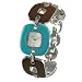 Celeritas Sports Turquoise/Brown SQ Link Enamel Bracelet Watch item number 20967