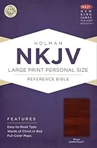 NKJV Large Print Personal Size Reference Bible, Brown LeatherTouch