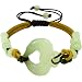 Natural Grade A Jadeite Jade Adorning Heart and Jade Beads Multi Colored Woven Silk Adjustable Thread Bracelet