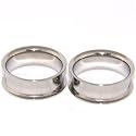 Nickel Free Surgical Steel Double Flare Flesh Tunnels Saddle Plugs Earlets (Color Silver, Size 1" One inch or 25mm, Sold as a Pair)
