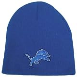 DETROIT LIONS LIGHT BLUE WHITE CUFFLESS BEANIE KNIT HAT SKULLY TOQUE NFL LICENSE