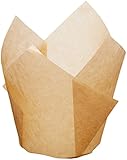 Hoffmaster 611120 Tulip Cup Cupcake Wrapper/Baking Cup, 2" Diameter x 3-1/2" Height, Small, Natural (4 Packs of 250)