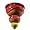 Contemporary Hanging Stoneware Pottery Planter in Cherry Red