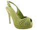 Pleated Cross Front Slingback Heel