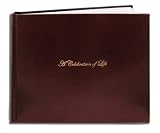 BookFactory® Leather Funeral Guest Book 