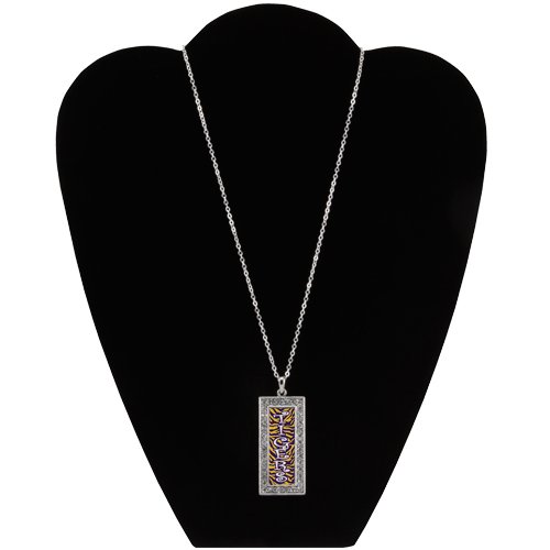 LSU Tigers Ladies Rectangle Rhinestone Necklace