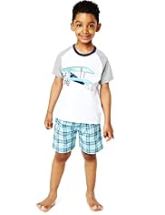 Autograph Pure Cotton Raglan Sleeve Super Soft Short Pyjamas