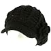 Winter Hand knit Beanie Newsboy Flower Ski Hat Black