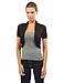 PattyBoutik Women's Pleated Sides Bolero Shrug (Black S)