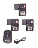 4 Channel PT-04 Wireless Flash Trigger Control with Remote & umbrella holder bracket lock for Canon Nikon and Three Receivers