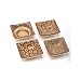 Set of 4 Square Sushi Dipping Sauce Dishes - Sepia G 454