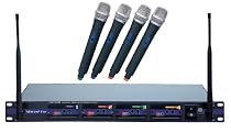 VocoPro UHF-5800 Professional 4 Channel UHF Wireless Microphone System