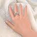 Mytys 18k White Gold Plated Grey Flower and Leaf Marcasite Crystal Rings