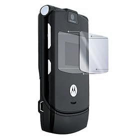 2 Piece (Outer and Inner LCD) Scratch Resistant Screen Guard Protector Shield Kit for Motorola RAZR V3 BONUS Lint Cleaning Cloth