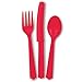 Unique Red Premium Assorted Plastic Cutlery, 24ct, Premier