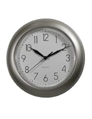 Automotive Parts and Accessories: ITC (32000-NI-DB) 8" Brushed Nickel Round Clock - ITC