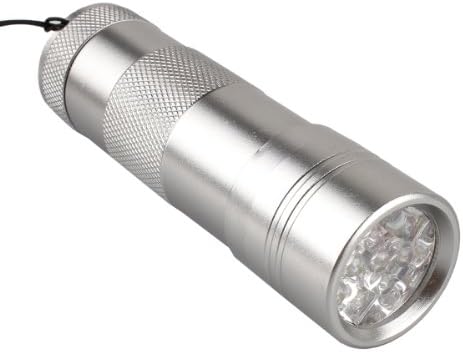 Julytec 12 LED UV Flashlight Bug Insect Detector Finder Ultra Violet Blacklight for LOCA Glue Cure Mobilephone (Silver)