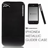 CaseCrown Apple iPhone 4 4G Metallic Glider Slim Case - Black (Fits AT&T an ....