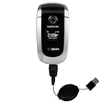 Retractable USB Cable for the Samsung SPH-A840 with Power Hot Sync and Charge capabilities - Gomadic Brand w/ TipExchange Technology