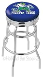 Notre Dame (Leprechaun) 25 Inch Chrome Double Ring Swivel Bar Stool with Ribbed Accent Ring