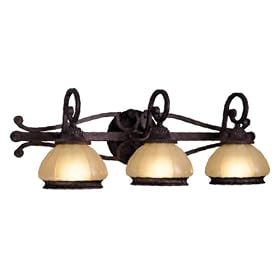 Aladdin - 3 Light Bathroom Lighting Vanity Fixture - Rustic Copper Bronze - B1431 by Livex Lighting
