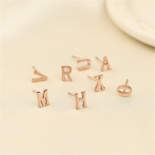 MP Fashion DIY Rose Golden Letter Shape Stud Earring 050313 BDP 0704 Sytle L