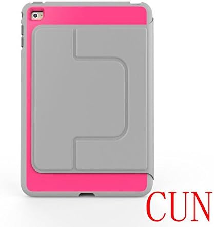 iPad Mini case,CUN*NEW*[shockproof][dustproof][Special custom]360 Degree Rotating Stand Case with Auto Sleep/Wake Feature for iPad Mini/iPad Mini 2/iPad Mini 3. (Gray-pink)