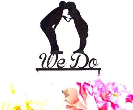 WE DO Silhouette Wedding Cake Topper Couple Mr and Mrs Silhouette Wedding Cake Topper Bride and Groom Cake Topper
