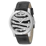 MICHAEL Michael Kors WoMens Crystal-Dial Black Leather Strap Watch by Michael Kors