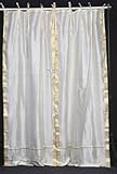 Tie Top Cream Silk Sari fabric Drapes, Panels, Curtains Curtain Length: 84 Inches