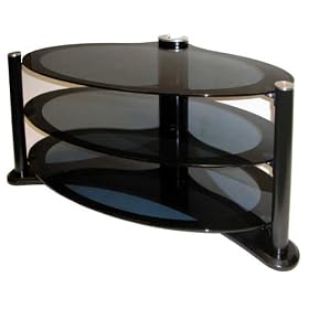 Icon Aero 4250 - Premium Glass Stand For LCD & Plasma TV Up to 50" - High Gloss Black
