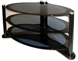 Icon Aero 4250 - Premium Glass Stand For LCD & Plasma TV Up to 50" - High Gloss Black