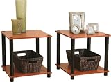 Momentum Furnishings Llc 2Pc Cherr End Table Set Pbf-02 Furniture Library/Book Shelves