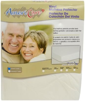 Americare Vinyl Fitted Mattress Protector, Twin, White