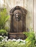 Faux Stone Outdoor Lions Head Garden Courtyard Fountain