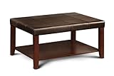 Bobkona Faux Leather Matching Coffee Table in Espresso Color