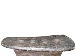 Rare Antique Spice Grinder (Tibet) Solid Wood Rustic Table Base
