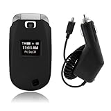 LG Revere VN150 - Black Rubberized Hard Plastic Skin Case Cover + Car Charg ....