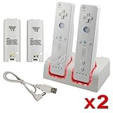 4x Battery+2x Charger Station For Wii Remote Controller