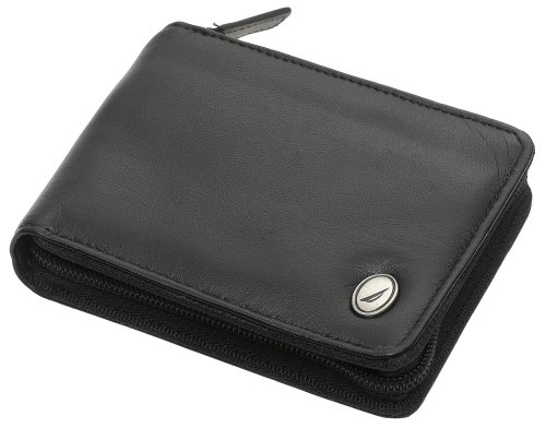 Buy Now at Amazon.com: Nautica Mens Zip Around Wallet, Black
