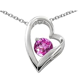1.25 cttw 14k White Gold Plated 925 Sterling Silver and Lab Created Round Pink... by Finejewelers