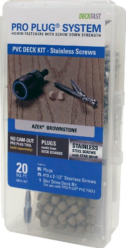 Pro Plug PVC Plugging System for AZEK Brownstone Decking - Stainless Steel - 75 pcs for 20 Sq. Ft.