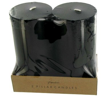 Paperchase 2 Pillar Candles. Black Design