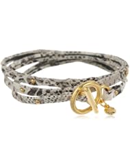 gorjana Exotic Cream Graham Leather Studded Triple Wrap Bracelet, 19"